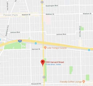 Map that shows Ver Halen Engineering, P.C., 7200 Harvard St., Forest Park, IL 60130